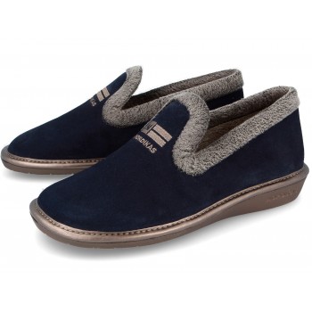 Suede Navy Blue Slippers