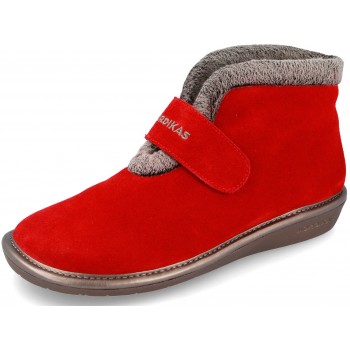 280 Velour Rouge chaussons pour femmes