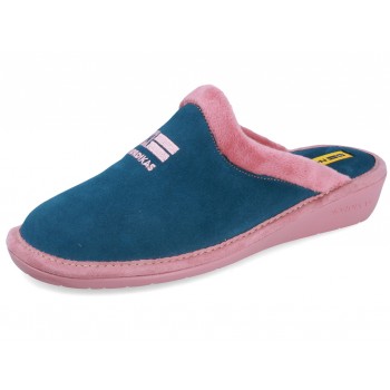 238 SUEDE PETROL slippers for women