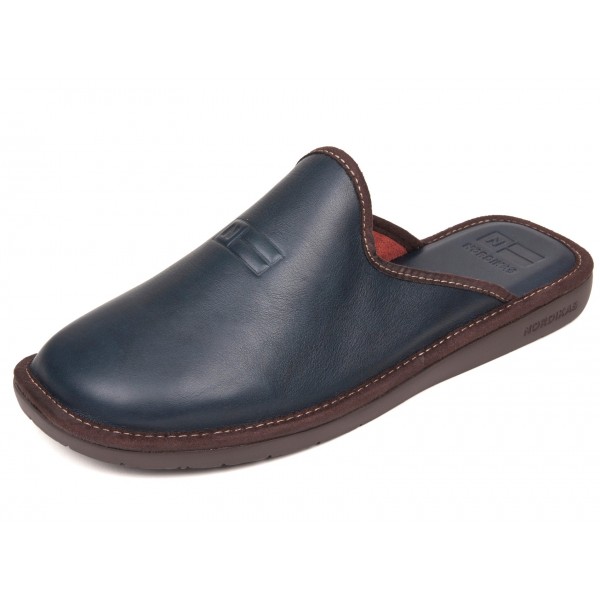 NORDIKAS 2255 Pantofole Uomo In Pile Blu Navy | Modello Polar Made In Spain